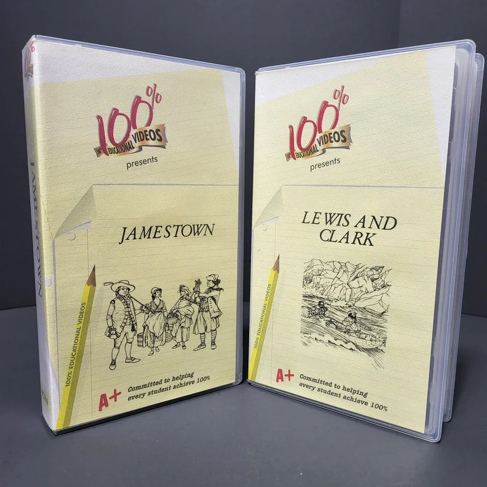 100% Educational Videos‎ Jamestown and Lewis and Clark VHS Tapes